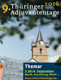 9. Thüringer Adjuvantentage 2016