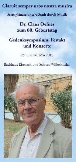 Dr. Claus Oefner zum 80. Geburtstag